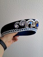 Кокошник ручной работы из бархата, венец в русском стиле — изображение 4