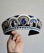 Кокошник ручной работы из бархата, венец в русском стиле