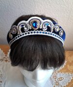 Кокошник ручной работы из бархата, венец в русском стиле — изображение 2