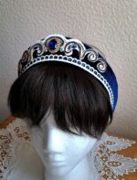 Кокошник ручной работы из бархата, венец в русском стиле — изображение 3