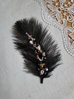 Брошь перо страуса с камнями — изображение 5
