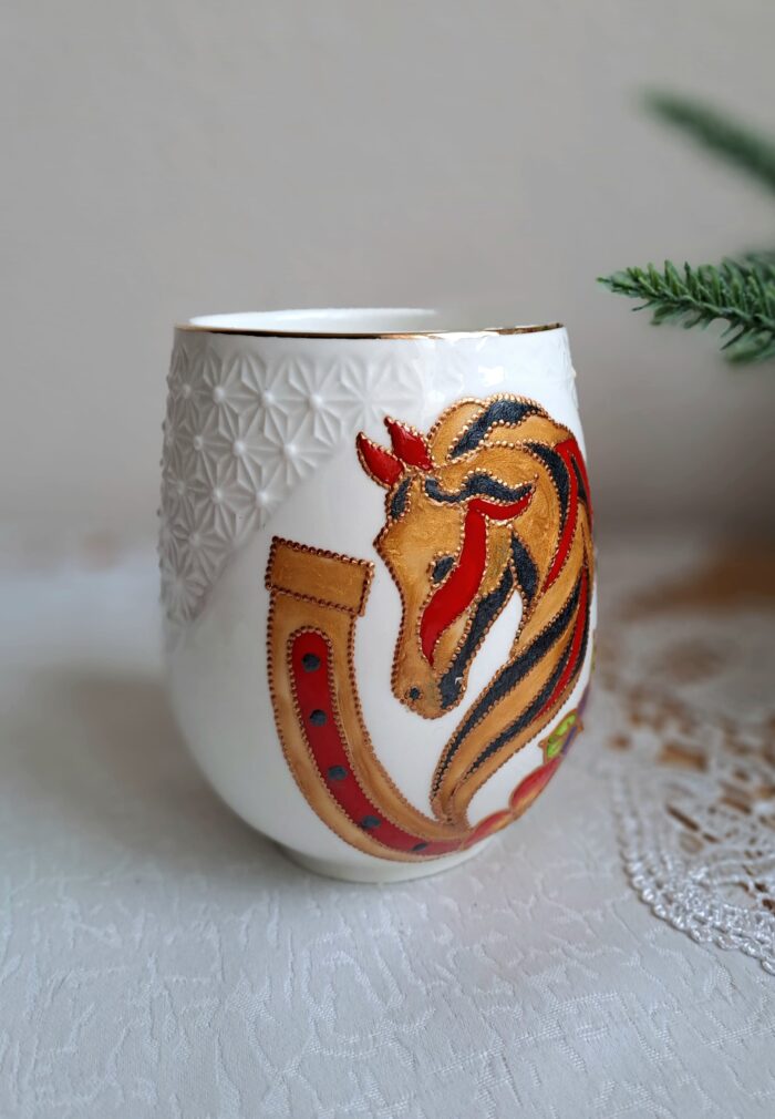 Год Лошади: кружка с ручной росписью, подарок на новый год — изображение 6