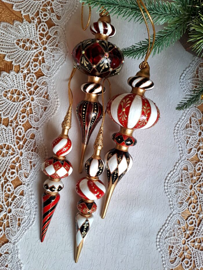 Ёлочные игрушки с ручной росписью в стиле МакКензи, ёлочные украшения — изображение 2