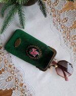 Футляр для очков на фермуаре с вышивкой, очечник в винтажном стиле — изображение 6