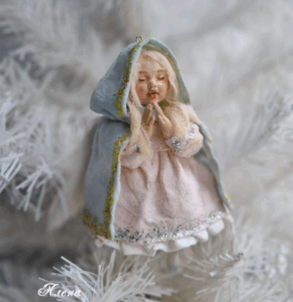 Ватная игрушка "Ангелочек" интерьерная декоративная игрушка, елочное украшение