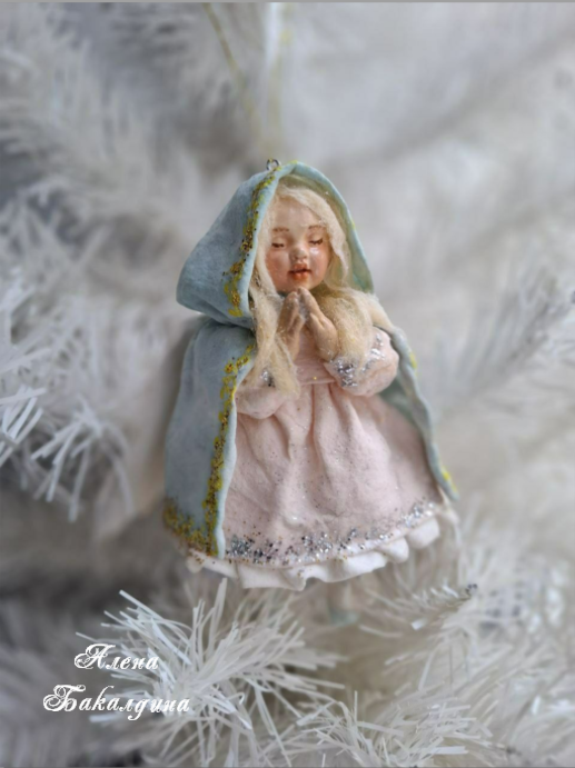 12 Ватная игрушка "Ангелочек" интерьерная декоративная игрушка, елочное украшение