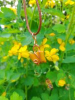 Кулон "Бабочка" с яшмой мукаит — изображение 3