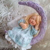 Ватная игрушка "Сон на сиреневой луне" Интерьерная декоративная игрушка