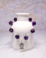 Браслеты: с аметистом и розовым кварцем, с апатитом, с аметистом. — изображение 3