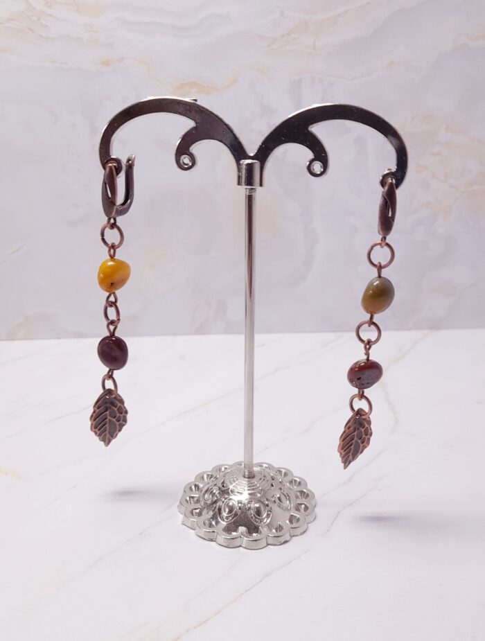 Серьги с яшмой мукаит — изображение 2