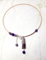 Колье-фермуар с аметистом, яшмой и гематитом.