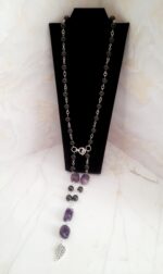 Колье- трансформер с гранатом-альмандином и аметистом