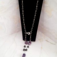 Колье- трансформер с гранатом-альмандином и аметистом