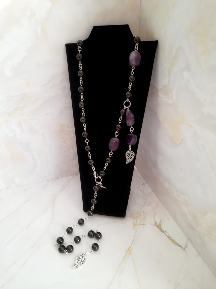 Колье- трансформер с гранатом-альмандином и аметистом — изображение 3