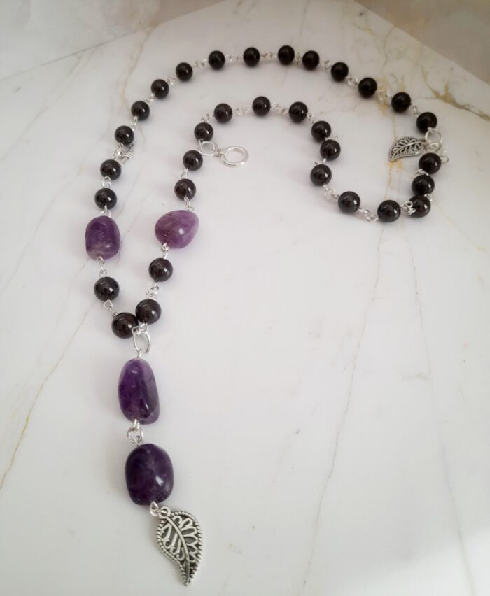 Колье- трансформер с гранатом-альмандином и аметистом — изображение 2