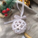 Ёлочный шар из бусин 7см