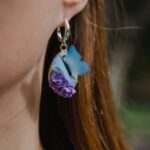 Серьги с голубыми бабочками и сиренью Изящное украшение, воплощающее хрупкую красоту весенней природы. Каждая пара серёг создана вручную из полимерной глины — с трепетным вниманием к деталям и любовью к природному совершенству.