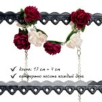 Браслет с пионами из полимерной глины. Элегантный женский браслет ручной работы с романтичными пионами