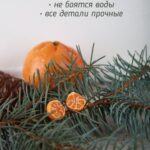 Серьги-гвоздики с мандарином из полимерной глины ручной работы