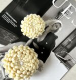 "Хризантемы" набор свечей, 2 шт, молочные