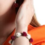 Браслет с пионами из полимерной глины. Элегантный женский браслет ручной работы с романтичными пионами