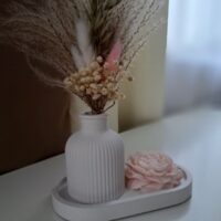 Интерьерный набор для дома из гипса со свечой из соевого воска