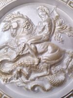 Панно из гипса «Георгий Победоносец» — интерьерный декор ручной работы — изображение 2