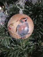 Ёлочная игрушка новогодний шар "Свиристели"