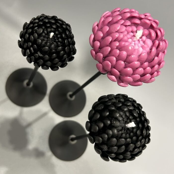 "Хризантемы", набор свечей, 2 шт, черные — изображение 2