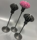 "Хризантемы", набор свечей, 2 шт, черные