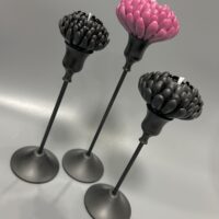 "Хризантемы", набор свечей, 2 шт, черные