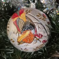 Ёлочная игрушка новогодний шар "Фазаны"