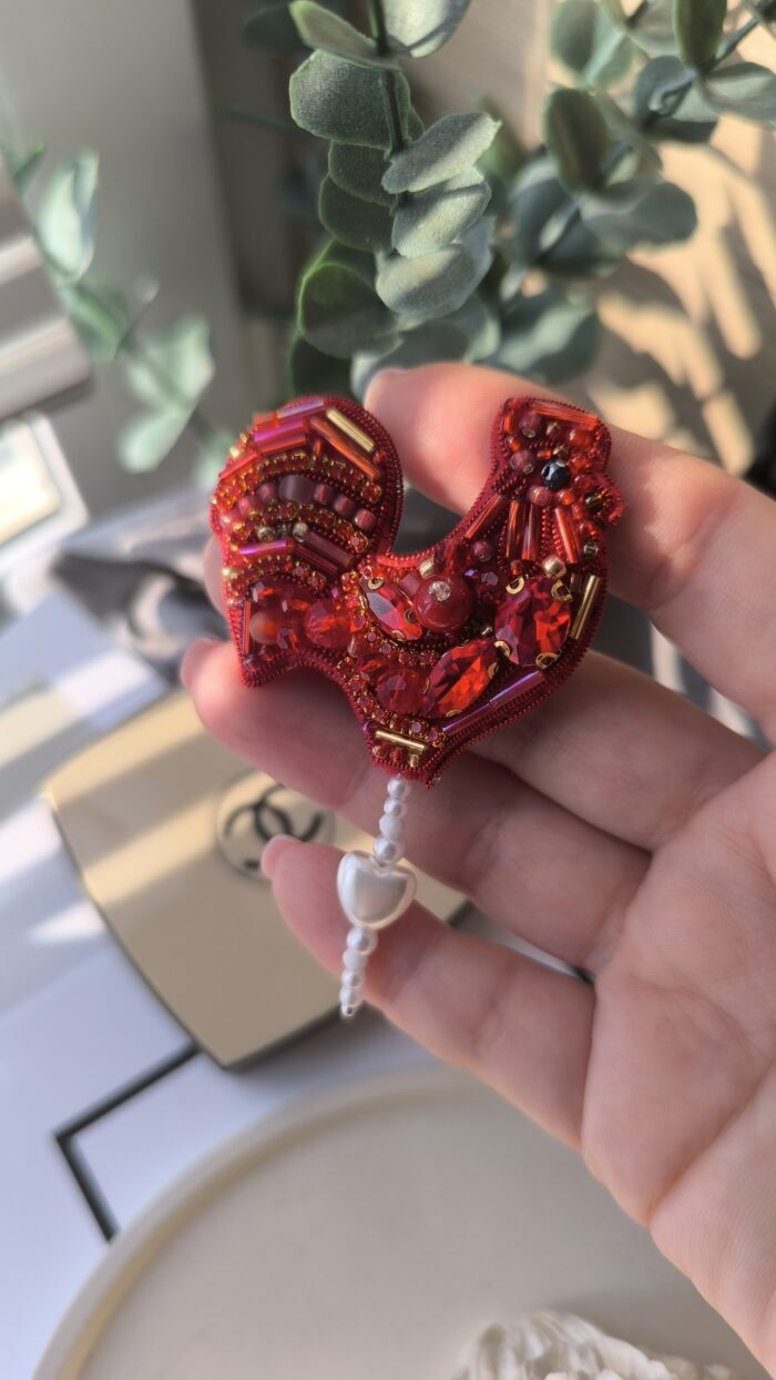 Брошь Петушок на палочке, брошь в русском стиле — изображение 2