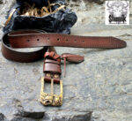 Ремень из натуральной кожи авторской ручной работы « медведь» — изображение 3