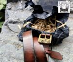 Ремень из натуральной кожи авторской ручной работы « медведь» — изображение 4