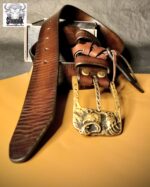 Ремень из натуральной кожи авторской ручной работы « медведь» — изображение 7