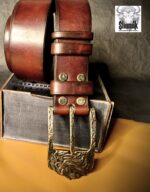 Ремень ручной авторской работы из натуральной кожи« Лев» — изображение 3