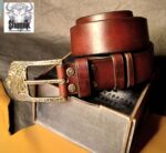 Ремень ручной авторской работы из натуральной кожи« Лев» — изображение 7