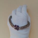 Браслет из стали с чароитами "Фиалка"