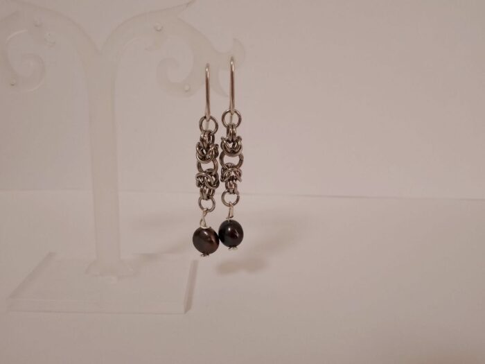 Серьги с черным жемчугом "Византия" — изображение 5