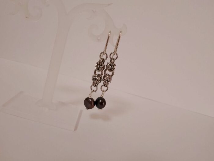 Серьги с черным жемчугом "Византия" — изображение 4