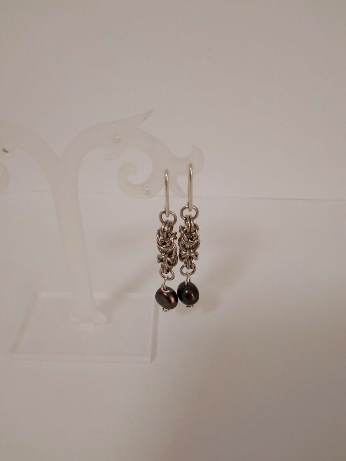 Серьги с черным жемчугом "Византия" — изображение 3