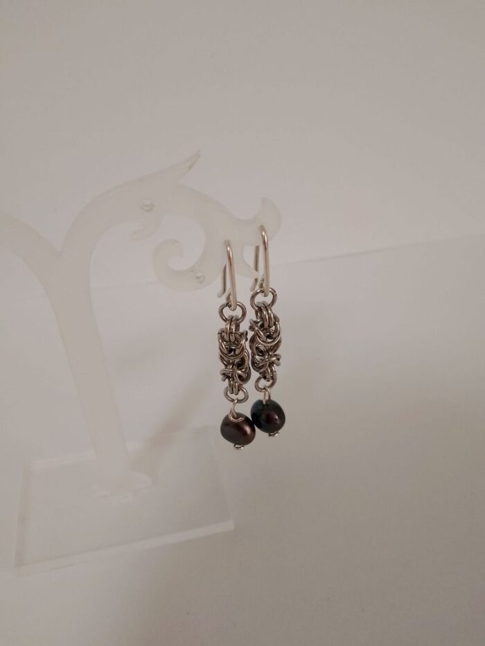 Серьги с черным жемчугом "Византия" — изображение 2