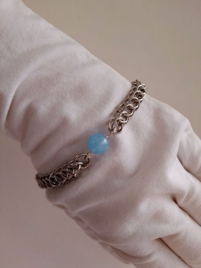 Браслет с аквамарином из стали — изображение 5