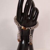 Гарнитур с тигровым глазом и гематитом "Клеопатра"