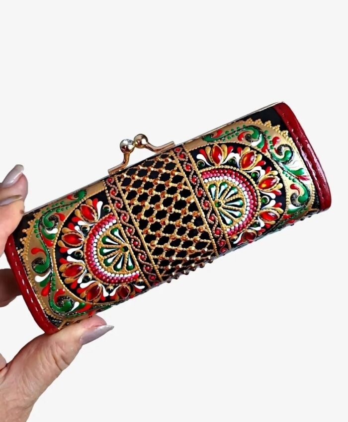 Футляр для очков с точечной росписью, очечник с фермуаром — изображение 2