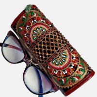Футляр для очков с точечной росписью, очечник с фермуаром