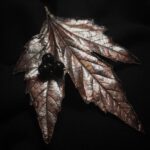 Роскошная брошь, воплощающая в себе величие крымского платана. Выполненная в технике гальванопластика, она представляет собой крупный лист, в котором с поразительной точностью переданы мельчайшие фактурные прожилки — словно застывшие нити жизни самого дерева.