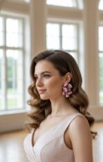 Серьги с пионами