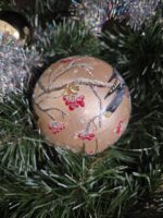 Ёлочная игрушка новогодний шар "Свиристели" — изображение 3